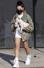 BELLA POARCH Out with Her Dog on Melrose Avenue in West Hollywood 05/02/2021