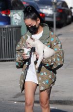 BELLA POARCH Out with Her Dog on Melrose Avenue in West Hollywood 05/02/2021