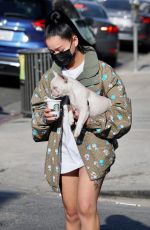 BELLA POARCH Out with Her Dog on Melrose Avenue in West Hollywood 05/02/2021