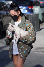 BELLA POARCH Out with Her Dog on Melrose Avenue in West Hollywood 05/02/2021