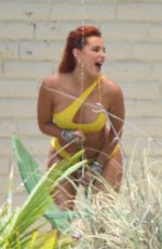 BELLA THORNE in Bikinis at a Photoshoot on the Beach in Miami 05/07/2021