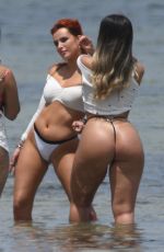 BELLA THORNE in Bikinis at a Photoshoot on the Beach in Miami 05/07/2021