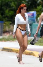 BELLA THORNE in Bikinis at a Photoshoot on the Beach in Miami 05/07/2021