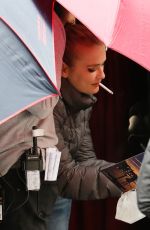 CAMILLE RAZAT on the Set of Emily in Paris in Paris 05/14/2021