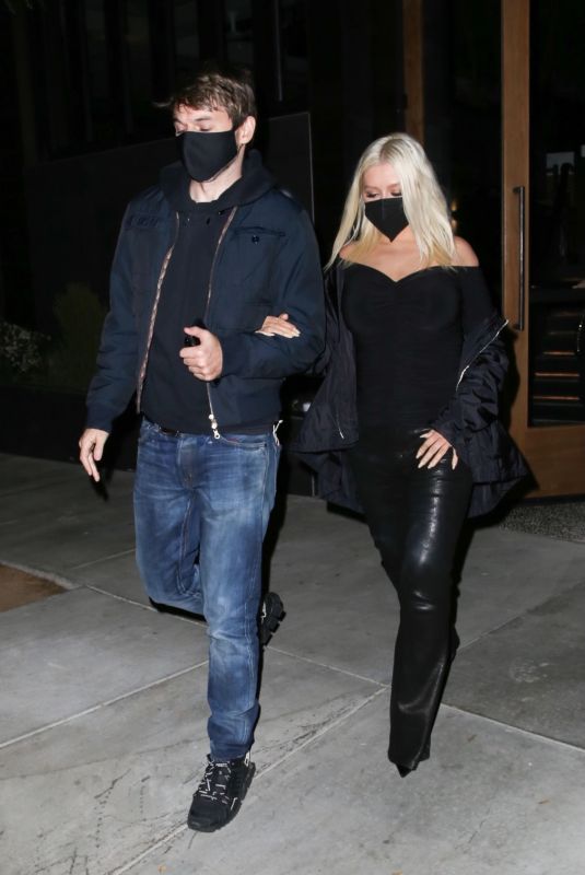 CHRISTINA AGUILERA Night Out in Malibu 05/20/201