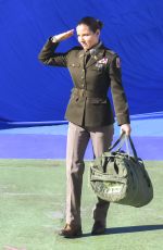 ELSA PATAKY in a Military Uniform on the Set of Interceptor in Sydney 05/13/2021