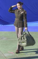ELSA PATAKY in a Military Uniform on the Set of Interceptor in Sydney 05/13/2021