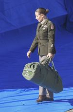 ELSA PATAKY in a Military Uniform on the Set of Interceptor in Sydney 05/13/2021