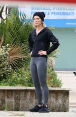 EMILIA FOX on the Set of Signora Volpe TV Series in Rome 05/19/2021