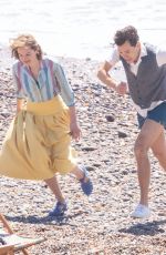 EMMA CORRIN and Harry Styles on the Set of My Policeman 05/07/2021