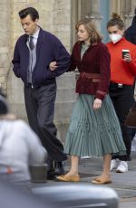 EMMA CORRIN and Harry Styles on the Set of My Policeman in Brighton 05/09/2021