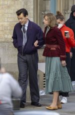 EMMA CORRIN and Harry Styles on the Set of My Policeman in Brighton 05/09/2021