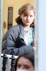 EMMA CORRIN Arrives on the Set of My Policeman in Brighton 05/05/2021
