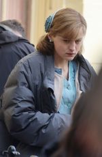 EMMA CORRIN Arrives on the Set of My Policeman in Brighton 05/05/2021