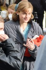 EMMA CORRIN Arrives on the Set of My Policeman in Brighton 05/05/2021