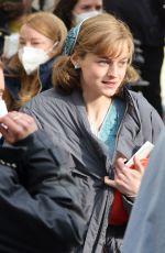 EMMA CORRIN Arrives on the Set of My Policeman in Brighton 05/05/2021