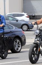 EMMA SLATER Riding Electric Bike Out in Los Angeles 05/01/2021