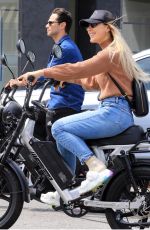 EMMA SLATER Riding Electric Bike Out in Los Angeles 05/01/2021