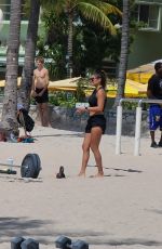 FERNANDA FLORES Workout at a Beach in Miami 05/23/2021
