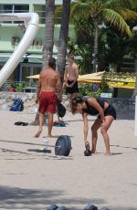FERNANDA FLORES Workout at a Beach in Miami 05/23/2021
