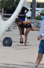 FERNANDA FLORES Workout at a Beach in Miami 05/23/2021