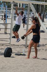 FERNANDA FLORES Workout at a Beach in Miami 05/23/2021