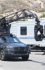 GRACE VANDERWAAL Out Shooting a Driving Scene in Santa Monica 05/15/2021