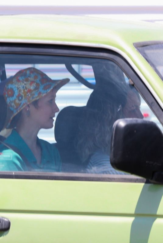 GRACE VANDERWAAL Out Shooting a Driving Scene in Santa Monica 05/15/2021