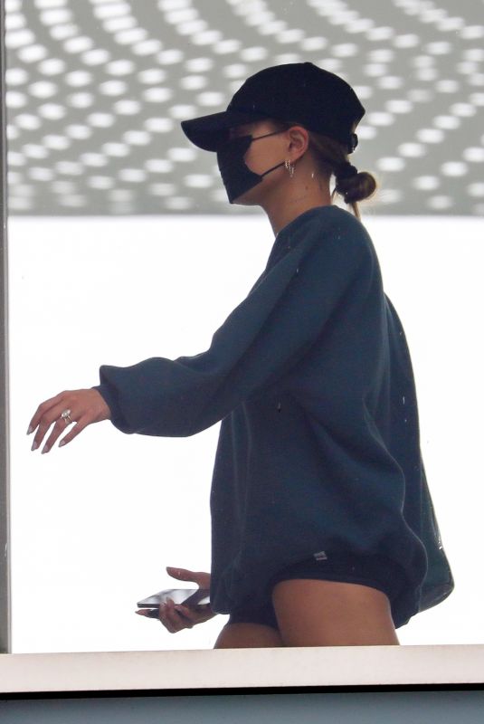HAILEY BIEBER at an Office Building in West Hollywood 05/07/2021