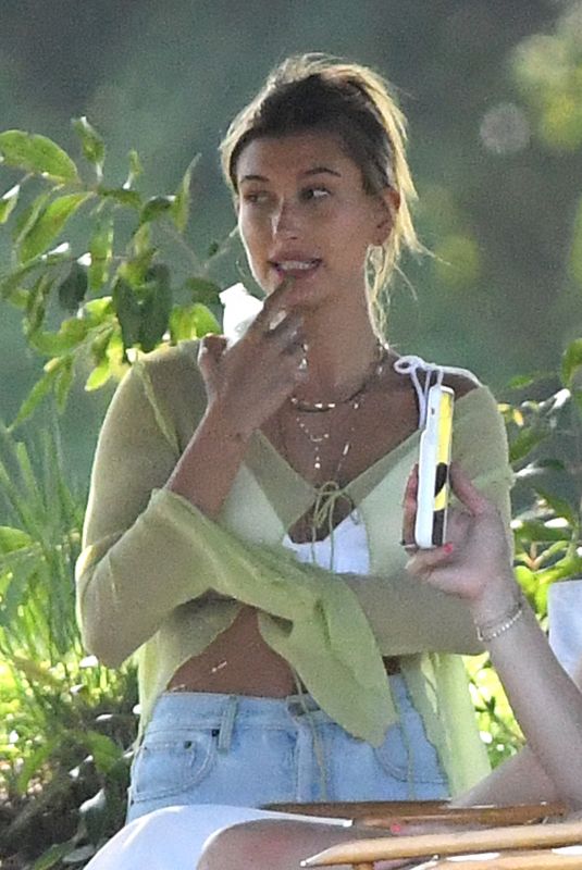 HAILEY BIEBER Visits husband Justin on the Set of a Music Video in Miami 05/02/2021