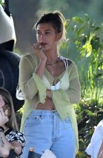 HAILEY BIEBER Visits husband Justin on the Set of a Music Video in Miami 05/02/2021