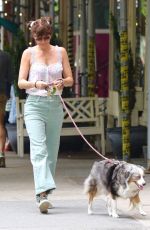 HELENA CHRISTENSEN Out with Her Dog in New York 05/16/2021