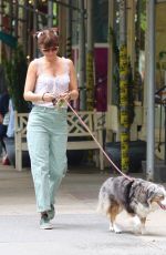 HELENA CHRISTENSEN Out with Her Dog in New York 05/16/2021