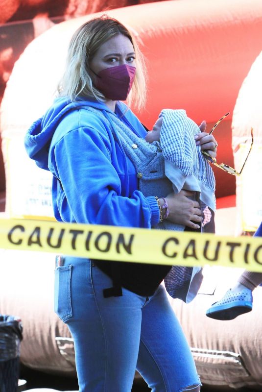 HILARY DUFF at a Farmers Market in Studio City 05/23/2021