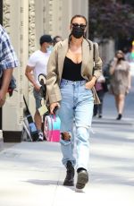 IRINA SHAYK in Ripped Jeans Out in New York 05/18/2021