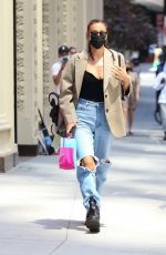 IRINA SHAYK in Ripped Jeans Out in New York 05/18/2021