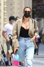 IRINA SHAYK in Ripped Jeans Out in New York 05/18/2021