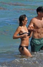 JESSICA ALBA in Bikni on the Beach in Miami 05/10/2021