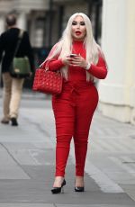 JESSICA ALVES All in Red Out and About in London 05/15/2021