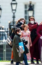 JESSICA MADSEN, SHELLY CONN, MELISSA ADVANI and PRIYA KANSARA on the Set of Bridgerton, Season 2 in London 05/25/2021