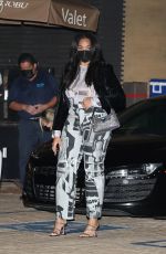 JORDYN WOODS Out for Dinner at Nobu in Malibu 04/29/2021