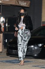 JORDYN WOODS Out for Dinner at Nobu in Malibu 04/29/2021