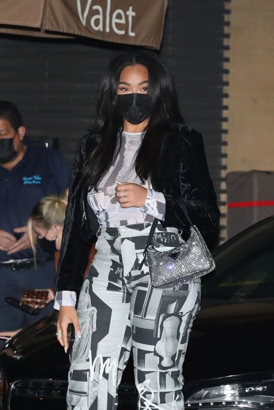 JORDYN WOODS Out for Dinner at Nobu in Malibu 04/29/2021