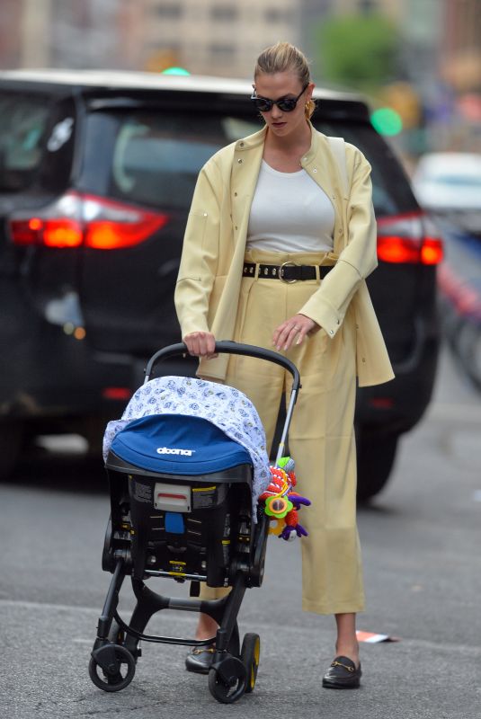 KARLIE KLOSS Out Pushing a Pram in New York 05/23/2021