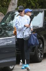 KATHERINE and CHRISTINA SCHWARZENEGGER Leave Tennis Match in Pacific Palisades 05/17/2021