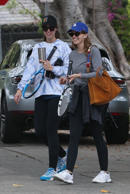 KATHERINE and CHRISTINA SCHWARZENEGGER Leave Tennis Match in Pacific Palisades 05/17/2021