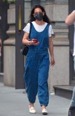 KATIE HOLMES in Overalls Out in New York 05/22/2021