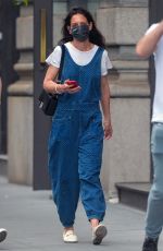 KATIE HOLMES in Overalls Out in New York 05/22/2021