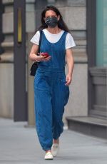 KATIE HOLMES in Overalls Out in New York 05/22/2021