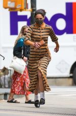 KATIE HOLMES Wearing a Face Mask Out in New York 05/03/2021